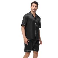 Conjunto de Pijama de Manga Corta para Hombre de Talla Grande Pantalones Cortos de Satén, Ropa de Dormir Fresca, Traje de Pijama Informal de Verano - details 14
