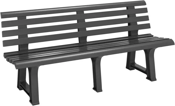 Banco de Jardín 3 Plazas 145x49x74cm Capacidad 240Kg Asiento Exterior Patio Terraza Verde - 1