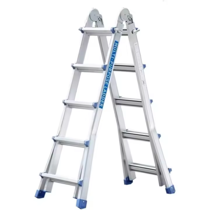 Escalera Articulada Plegable Telescópica Multifunción Aluminio 4x5 Escalones 5,10m - 1