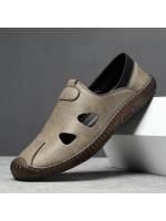 Zapatos de hombre 2025 nuevo verano hueco transpirable con agujeros, zapatos Oxford con suela antideslizante, zapatos de conducción transpirables, zapatos casuales de cuero para hombre - details 2
