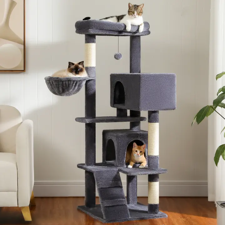 Árbol de varios niveles para Gatos, Torre Grande para Gatos con Condominio, Postes Rascadores y Juguetes para Gatos - 1