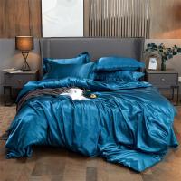 Juego de Ropa de Cama de Color Sólido Lujo Rayon Satén Funda de Edredón Kit de Tamaño Twin Queen King 2pcs/3pcs/4pcs - details 0