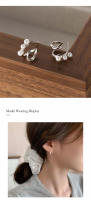 Pendientes de Doble Concha Irregular de Plata Esterlina S925 Joyería de Moda Sin Alergias para Mujeres Gift de Joyería de Metal - details 3