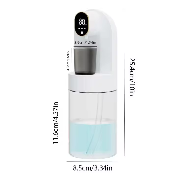 Dispensador de Boca de Pared de 600ml Sensor Inteligente Magnético 4 Niveles de Líquido Ajustables - 1