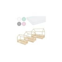 Cama Infantil Tipi Gris Claro con Colchón De Espuma Fría 80x160 cm Protección Anticaída Somier Estructura Listones De Madera Maciza De Pino para Niñas Y Niños Forma De Tienda Cuna Juvenil - details 13