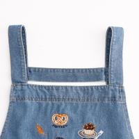 Delantal vaquero de moda Simple antiincrustante con bolsillo delantal Retro diseño artístico suave delantal de trabajo coreano para el hogar - details 5