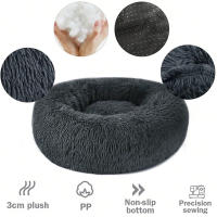 Cama Redonda Para Perro Grande Cama De Peluche Larga Suave Para Gato Hogar Para Perro De Tamaño Medio Calefacción En Invierno Para Dormir - details 4