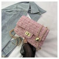 Bolso Cruzado de Tweed para Mujer Correa Ajustable Patrón a Cuadros Cierre de Cremallera Duradero - details 12