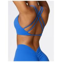 Sujetador deportivo push-up con tiras cruzadas para mujer, top corto para yoga, gimnasio, fiess, transpirable - details 5