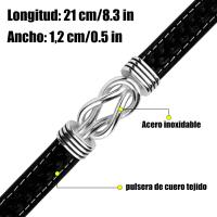 Regalos Originales para Hombre Pulsera Cuero Collar Set Hombre Plata Regalo para Hombre Regalos Padres/Abuelo Navidad Hombre Regalos San Valentin Regalos Día del Padre - details 0