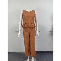 Conjunto casual de verano para mujer, top sin mangas plisado y pantalones cortos de pierna ancha - details 16