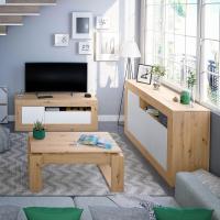 Buffet de Salón Aparador de 3 Puertas Estilo Baltik Acabado en Blanco Artik y Blanco Viejo - details 12