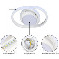 Goeco-Lámpara de Techo LED Blanca Redonda de Aluminio, 32W, 27x22x6 CM, Luz Blanca 6500K, Ideal para Pasillo Cocina - details 11