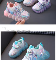 Iluminación niñas zapatillas de deporte de cuero antideslizante suela suave pequeña niña de dibujos animados princesa zapatos de suela suave antideslizante niño zapatos de bebé - details 7
