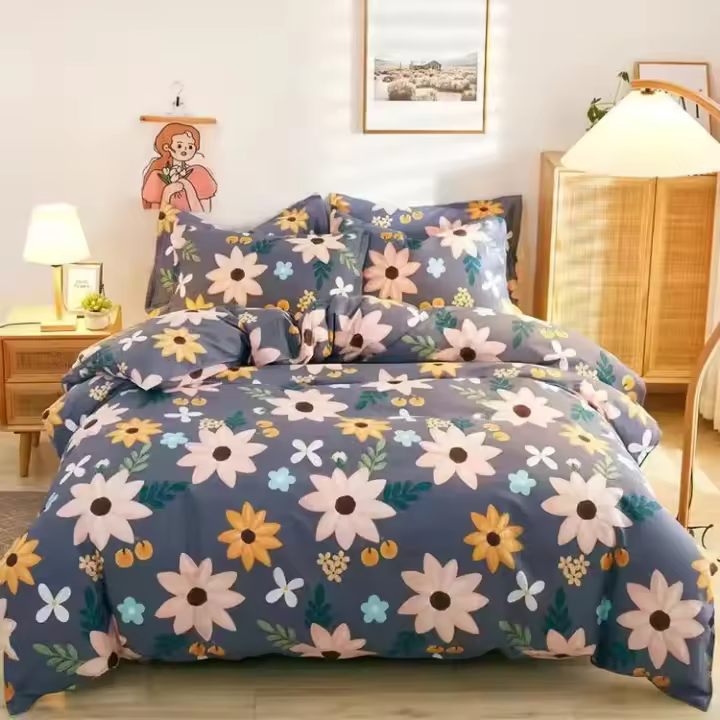 Juego de ropa de cama 3/4 algodón, edredón grande, tamaño Queen y King, textil de lujo para el hogar, 100% piezas - 1