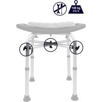 Taburete de Baño Ducha (150 kg) Reforzado con Doble Barra, Cojín, Silla Ajustable, Banqueta Antideslizante, Sin Herramientas - details 8