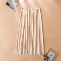 Enagua larga de encaje con flores de malla para mujer, vestido medio antideslizante antideslumbrante, vestido de enagua interior de Color puro - details 3