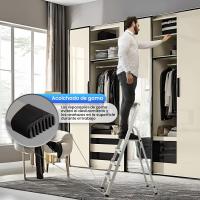 Escalera Plegable de Aluminio 4 Peldaños Soporte Reforzado para Maxima Estabilidad (200 kg) - details 6