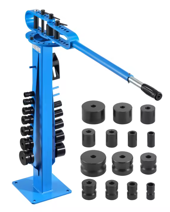 Dobladora de tubos manual SucceBuy, diámetro exterior máximo de 2" con 14 troqueles de doblado, 200 °   Resistente para tuberías de hierro, aluminio y cobre, ideal para reparación de automóviles HVAC - 1