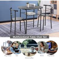 Juego de Mesa de Cocina 3 Piezas para Ahorrar Espacio Mesa de Cocina con Estante y 2 Sillas - details 1