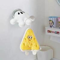 Soporte para cepillo de dientes de palma, bonita toalla de baño, ventosa, gancho multifunción, sin rastro, enrollador de datos - details 5