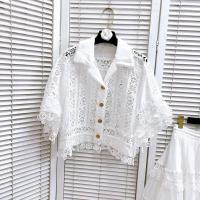 Conjunto de Vestido y Traje para Mujer de Dos Piezas Top Blanco, Falda Plisada, Abrigo de Encaje Bordado Moda de Verano 2025 - details 17