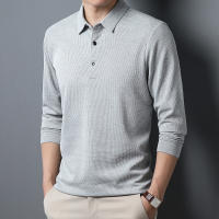 Men's Business Casual Polo Long Sleeve T-shirt Summer Comfortable  Top - details 9