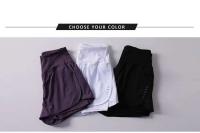 Pantalones cortos de yoga con bolsillos para deportes activos con cintura elástica y capa para correr de secado rápido para mujer - details 2