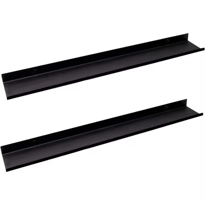 Estantería de Pared Colgante Paquete de 10 x 110 x 3 Estante Flotante para Cocina, Sala de Estar, Dormitorio, Baño Baldas Negras de Metal - 1