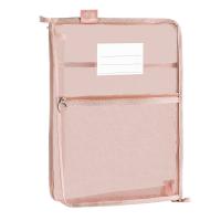 Bolsa de almacenamiento de papel de prueba A4, bolsa de archivos Visible de malla gruesa en forma de L, bolsa de carpeta de archivos con cremallera de partición de tres capas para estudiantes - details 5