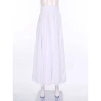 Faldas largas transparentes para mujer, faldas latino Tango salón baile Flamenco lírico, falda dobladillo ancho cintura alta de - details 3
