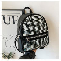 Mochila casual simple, moderna y de gran capacidad, diamantes de imitación de gas extranjero, bolsa de gas extranjero. - details 17