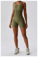 Traje de Yoga con espalda integrada de alta elasticidad para mujer, mono ajustado de compresión Abdominal, traje de Yoga sin costuras - details 13