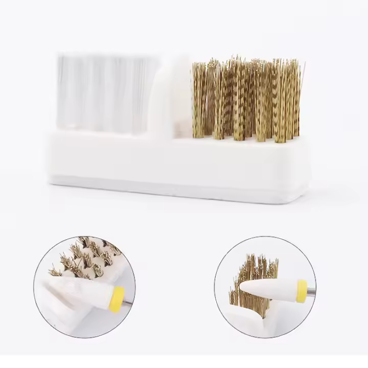 Cepillo de Limpieza para Taladro de Uñas 1Pc Cabeza de Pulido con Alambre de Cobre Herramientas de Manicura para Uñas Arte de Uñas Doble Uso Máquina Suave para Cabello - 1