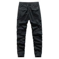 Pantalones Cargo para Hombres CHAIFENKO Color Sólido, Ajuste Suelto, Múltiples Bolsillos, Forza Elástica con Cordón - details 4