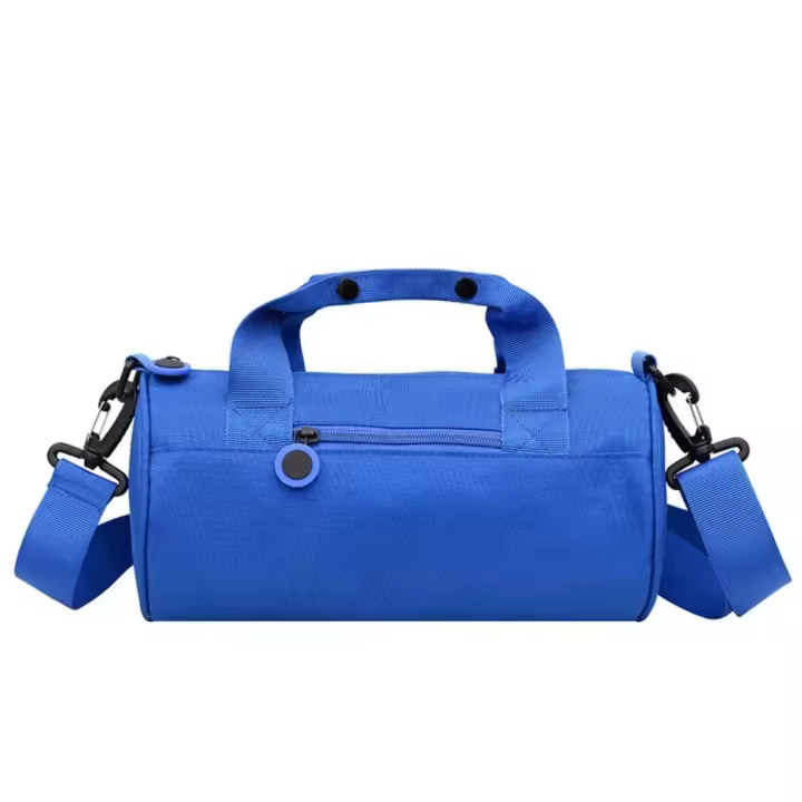 Bolsa de gimnasio cilíndrica de un hombro para mujer, bolso cruzado de nailon de gran capacidad, impermeable, Color sólido, bolsa de almacenamiento para Fitness y Yoga - 1