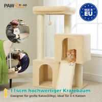 PAWZ Roda Árbol para gatos de varios niveles con poste rascador grueso, dos condominios grandes, torre para gatos de interior, almohadilla rascadora para gatos, casa cama para gatitos, juguetes para gatos - details 5