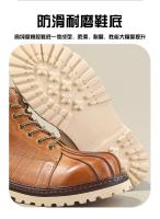 Botas informales de cuero de caña media, zapatos de cuero con puntera de concha británica, botas de trabajo. - details 2