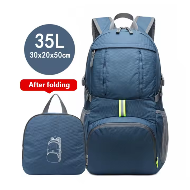 Mochila impermeable plegable de 35L, bolsa ligera de almacenamiento para exteriores, con estampado sólido, para acampar, montañismo y viajes - 1