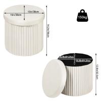 Otomano de Terciopelo Plegable de Almacenamiento MDF Tapa Desmontable con Cojín - details 6