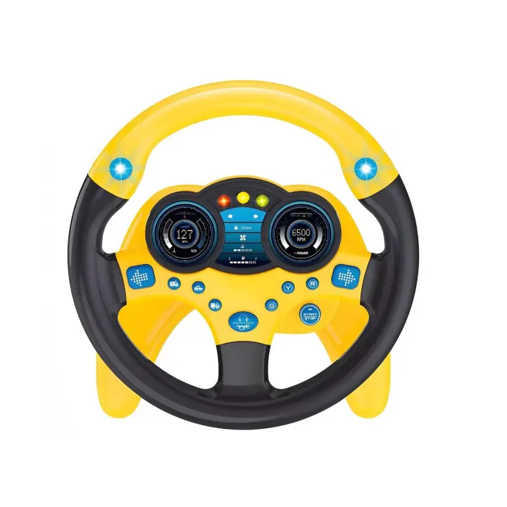 Multifuncional educación temprana simulación coche volante eléctrico sonido y luz simulación niños bebé juguetes de conducción - 1