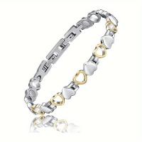 Pulsera magnética de acero inoxidable para mujer, brazalete con superimán, elegante, ajustable, regalo de joyería - details 4