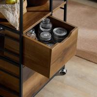 Carrito de Servicio Camarera con Ruedas Multiusos Mueble para microondas con 3 Cajones y 3 Estantes 53 x 37 x 89 cm ES - details 6