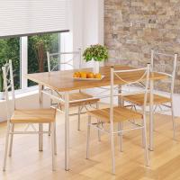 Conjunto Mesa y 4 sillas Paul Muebles de Cocina Comedor Haya Mesa MDF Resistente 110x70cm - details 1