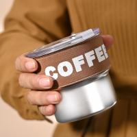 Taza de café portátil reutilizable con tapa, taza térmica de acero inoxidable resistente al calor para oficina, 400ML - details 4