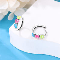 Aretes Redondos de Plata 925 Estilo Elegante para Mujeres con Piedra Principal de Zirconio y Diseño de Encanto Brillante Color en Oro - details 42