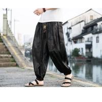 pantalones de marca al aire libre para hombres Lce seda dragón flor oscura bombachos sueltos pantalones casuales de pierna ancha de alta calidad para hombre - details 5