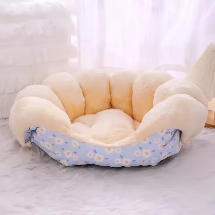 Cama de Invierno Caliente para Mascotas Cesta de Suministros para Mascotas con Cojines - 1