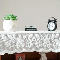 Cubierta de mesa de comedor Ense blanca, mantel floral nórdico, suministros vintage para bodas y fiestas, decoración de escritorio para el hogar - details 8