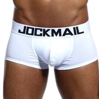 Marca JOCKMAIL, bragas masculinas, Boxers transpirables, ropa interior de algodón para hombres, bolsa convexa en U, calzoncillos sexis con estampado de hojas, pantalones cortos para el hogar - details 14